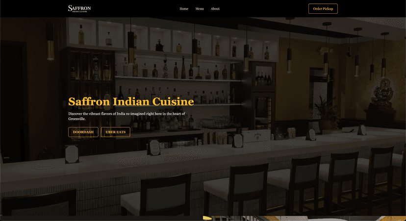 Saffron Restaurant website