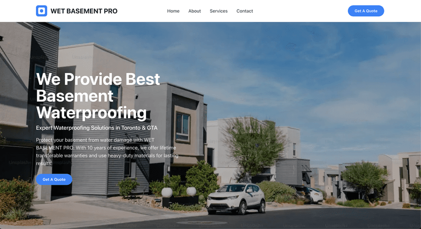 Basement Pro Waterproofing website